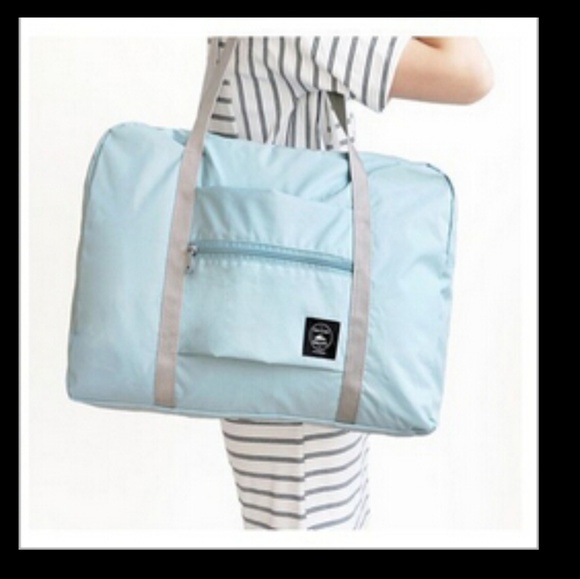 Books Bags and Bistros Handbags - Baby blue travel weekend duffel hockey gym carryon hospital bag